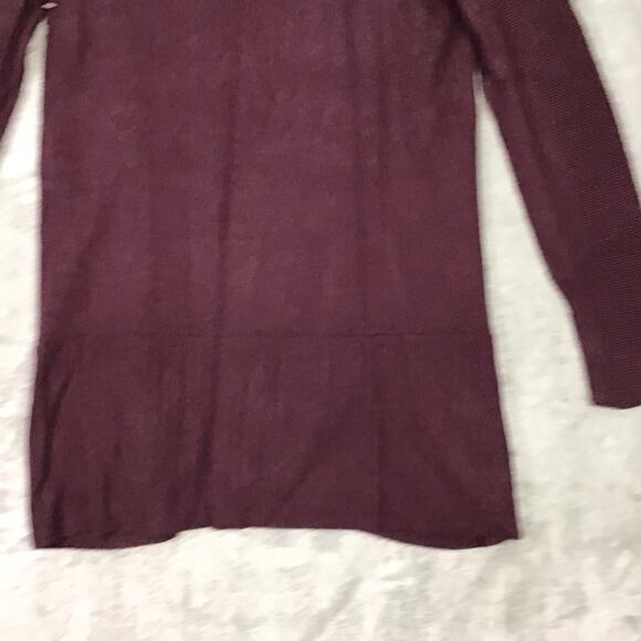 Devotion by Cyrus Women’s Open Front Cardigan  S Small Burgundy  Solid Pockets - Picture 10 of 11